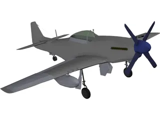 North American Mustang MP51D 3D Model