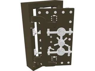 Steel Bank Vault Door 3D Model