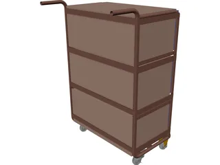 Trolley with removable drawer units 3D Model