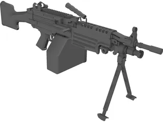 M249 Machine Gun 3D Model