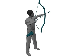 Man with Bow and Arrow 3D Model