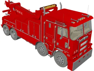 Kenworth K100 Fire Wrecker 3D Model