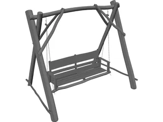 Swing Wooden Chair 3D Model