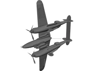 Lockheed P-38 J/L Lightning 3D Model