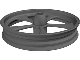 Harley Front Wheel 5 spoke 3D Model