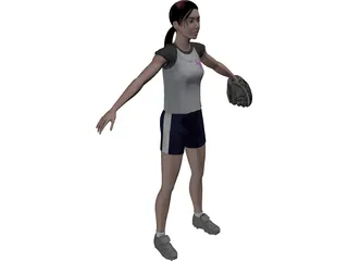 Baseball Girl 3D Model