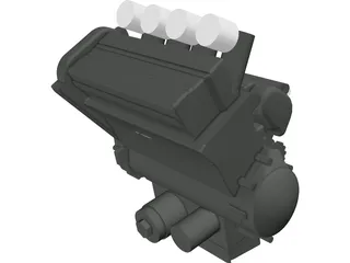 Yamaha R1 Engine 3D Model