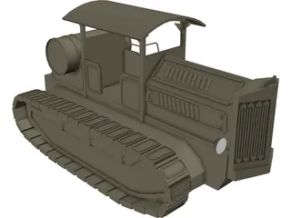 Soviet Tractor Kommunar 3D Model