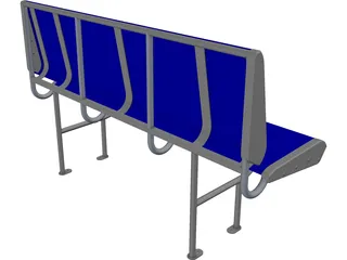 Polycarbonate Train Seat 3D Model