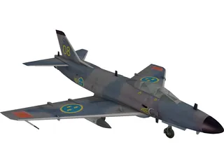 SAAB J-32E Lansen 3D Model