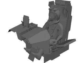 Fighter Cockpit with Seat 3D Model