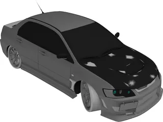 Mitsubishi Lancer Evo IX C-West Style 3D Model