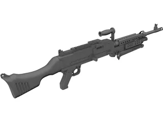 M240 Machine Gun 3D Model