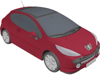 Peugeot 207 3-doors 3D Model