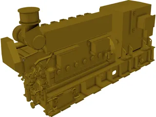 Engine Diesel Mak 6M25 Status5 3D Model