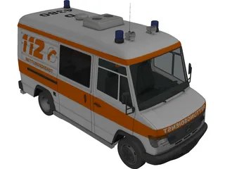 Mercedes-Benz Vario 614D German Ambulance 3D Model