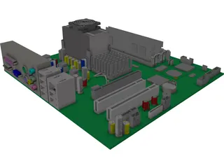 Computer Motherboard 3D Model