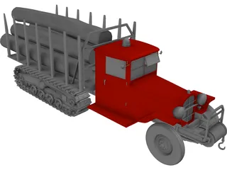 Truck Wood Chenille 3D Model