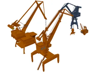 Port Handling Cranes 3D Model