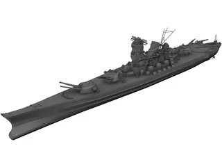 Yamato Battleship 3D Model