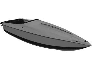 Speed Boat Ferreti 3D Model