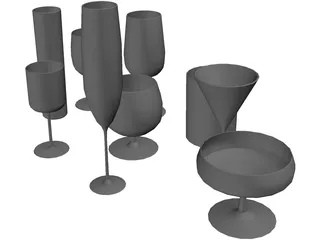 Drinking Glasses 3D Model