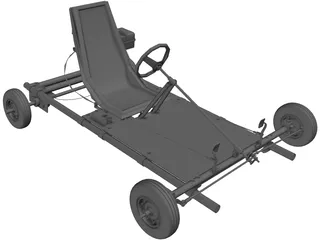 Tecumseh 4 Stroke Go Cart 3D Model