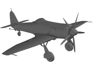 Hawker Sea Fury FB 11 3D Model