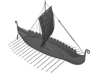 Viking Ship 3D Model