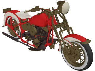 Harley-Davidson EL Type (1936) 3D Model