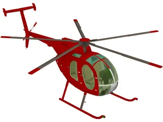 Hughes 500D 3D Model