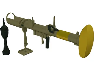 Piat Antitank Weapon 3D Model