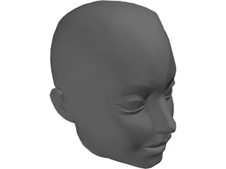 Head Female 3D Model