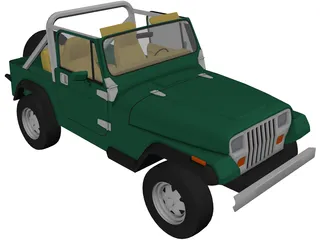 Jeep Wrangler (1989) 3D Model