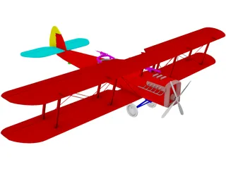 Biplane Curtiss Jenny 3D Model