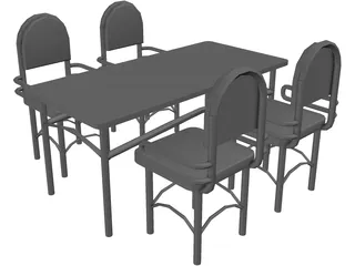 Table and Chairs 3D Model