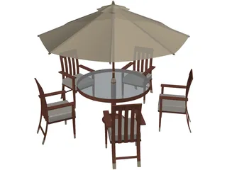 Table Set Patio 3D Model