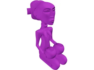Africa Women Statue 3D Model
