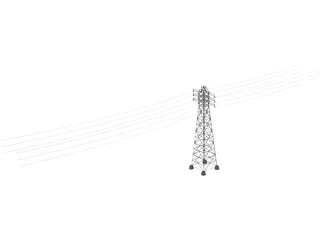 Power Lines 3D Model