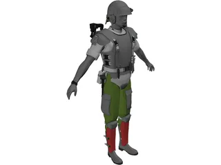 Soldier US Marine 3D Model