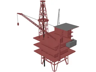 Oil Rig Sea 3D Model