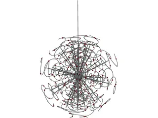 Outburst Crystal and Halogen Chandelier 3D Model