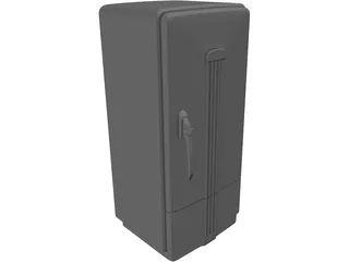 Refrigerator Retro Style 3D Model