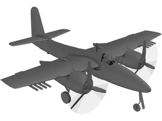 Grumman F7F Tigercat 3D Model