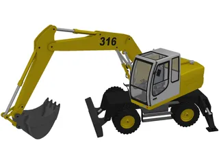 Liebherr Excavator 3D Model