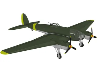 Heinkel He 111 Medium Bomber 3D Model