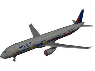 Airbus A321 Air 2000 3D Model