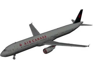 Airbus A321 Air Canada 3D Model