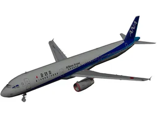 Airbus A321 All Nippon 3D Model