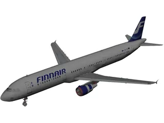 Airbus A321 FinnAir 3D Model
